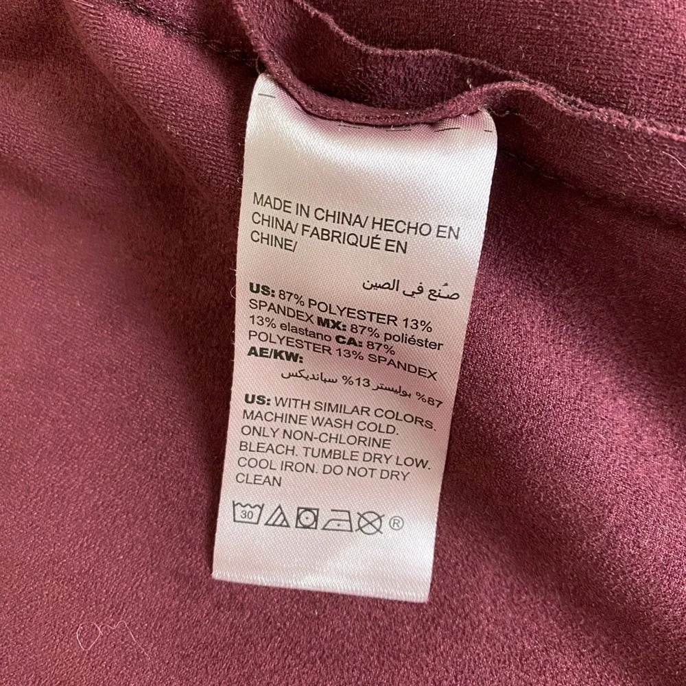 Chicos Cardigan Jacket Size‎ 3 (US XL 16 18) Burgundy Faux Suede Open Front